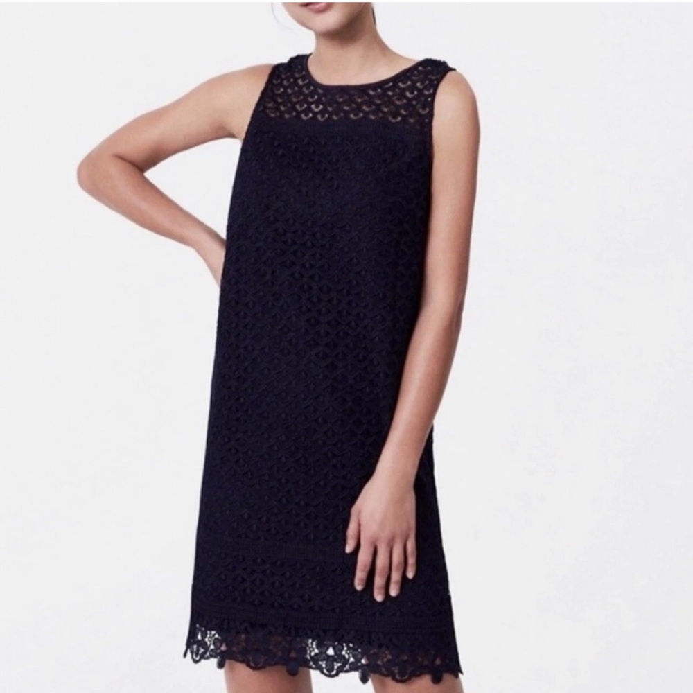 Ann Taylor LOFT Fan Lace Shift
Dress blue petite size 2